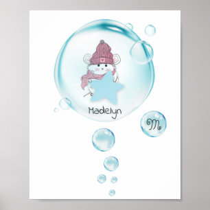 Cute Little Hamster Soap Bubbles Poster