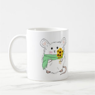 Cute Little Hamster Sunflowers Custom Coffee Mug
