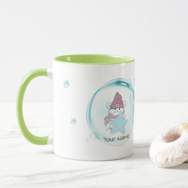 Cute Little Hamster "Worry Less Live More" Mug (With Donut)