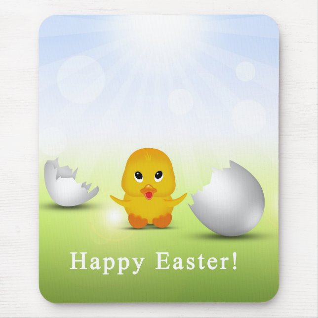 Cute Little Happy Easter Baby Chick Mouse Mat (Front)
