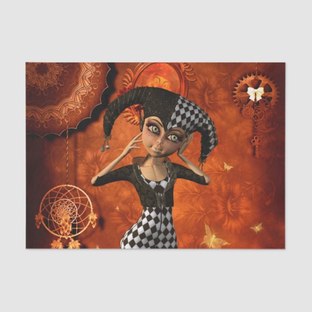 Cute little harlequin tissue paper (Front)