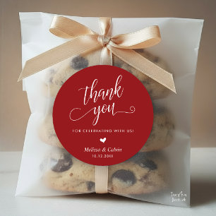 Cute Little Heart Modern Wedding Thank You Gifts Classic Round Sticker