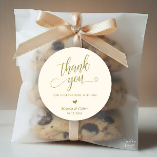 Cute Little Heart Modern Wedding Thank You Gifts Classic Round Sticker