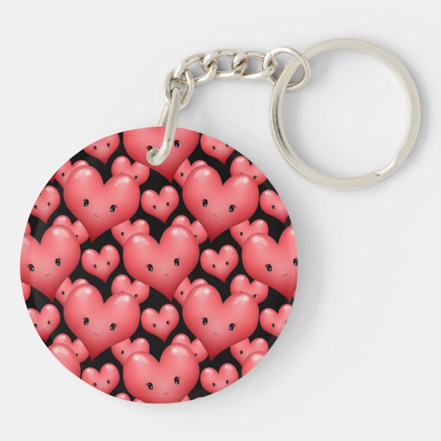 Cute Little Hearts Key Ring (Back)