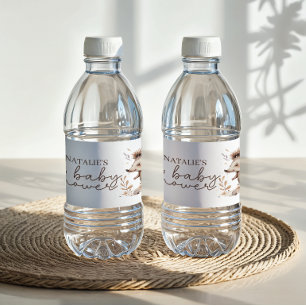 Cute Little Hedgehog Baby Shower Party Water Bottle Label