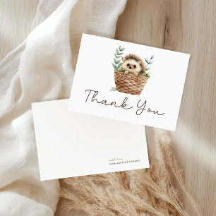 Cute Little Hedgehog Baby Shower Thank You Card