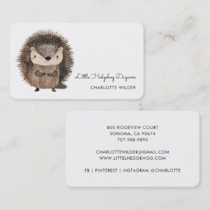 Cute Little Hedgehog Daycare Business Card