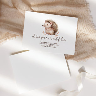 Cute Little Hedgehog Diaper Raffle Baby Shower Enclosure Card