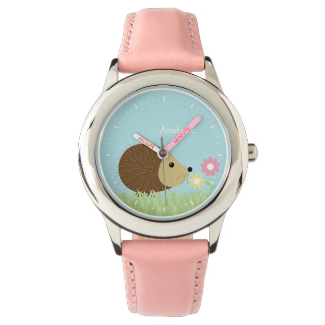 Cute Little Hedgehog Personalised Watch (Front)