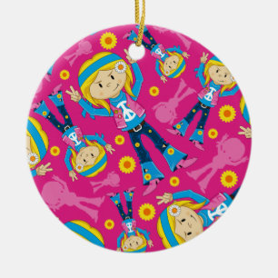 Cute Little Hippie Girl Ceramic Tree Decoration
