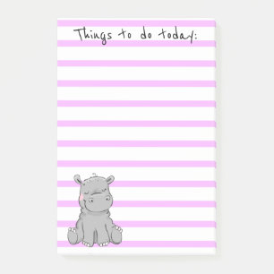 Cute Little Hippo List Post-it Notes