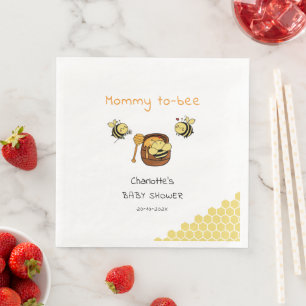Cute Little Honeybee With Sweet Honey Baby Shower Napkin