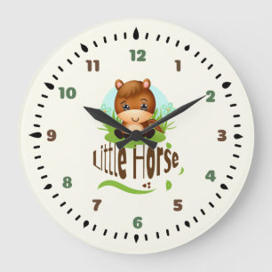 Cute little horse large clock