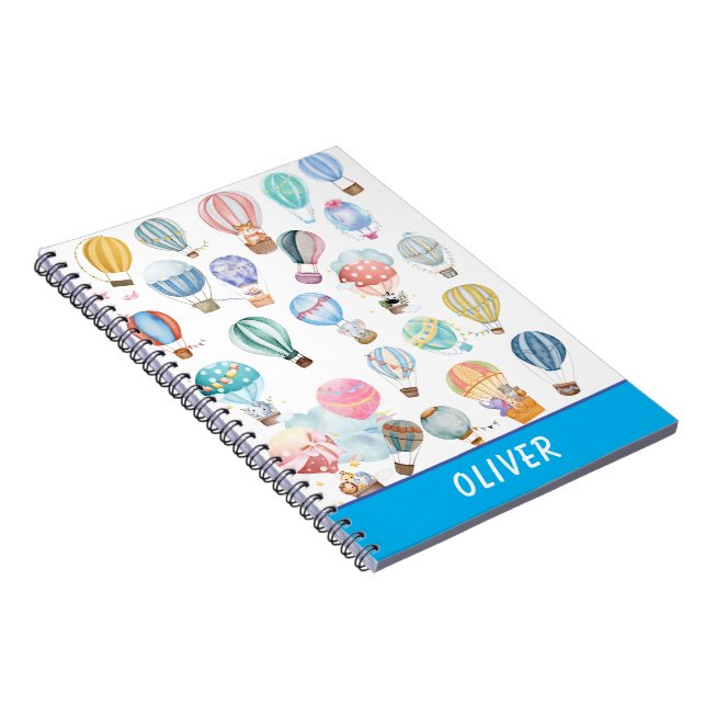 cute Little Hot Air Balloons Notebook (Right Side)
