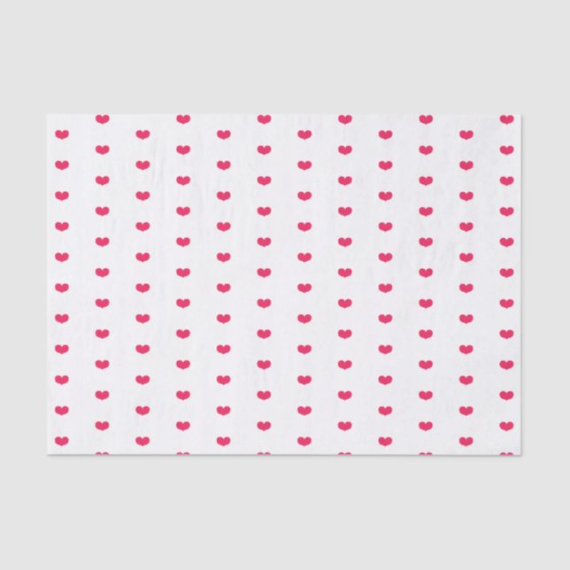 Cute Little Hot Pink Hearts - Valentine's Day Tissue Paper (Front)