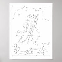 Cute Little Jellyfish  Antistress Colouring book P