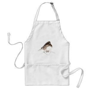 Cute Little Junco, Watercolor Nature Bird Standard Apron