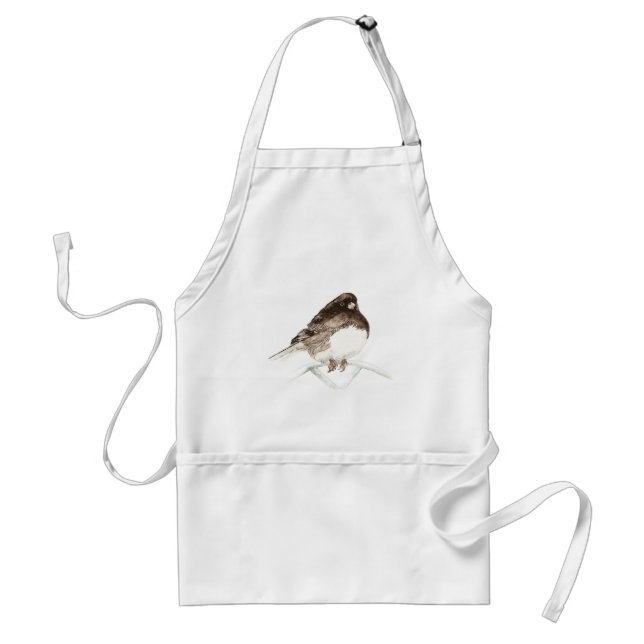 Cute Little Junco, Watercolor Nature Bird Standard Apron (Front)