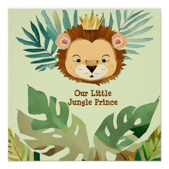 Cute Little Jungle Lion Birthday Poster (Front)
