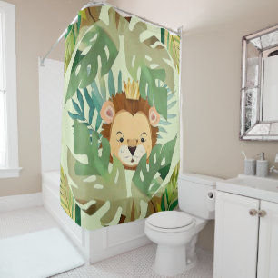 Cute Little Jungle Lion Birthday Shower Curtain