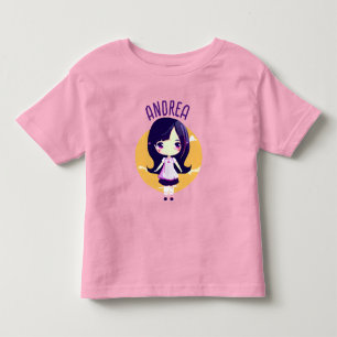 Cute Little Kawaii Anime Girl Personalised Toddler T-Shirt
