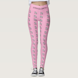  Cute Little Kenyan Zebra Pattern Birthday Pink Leggings