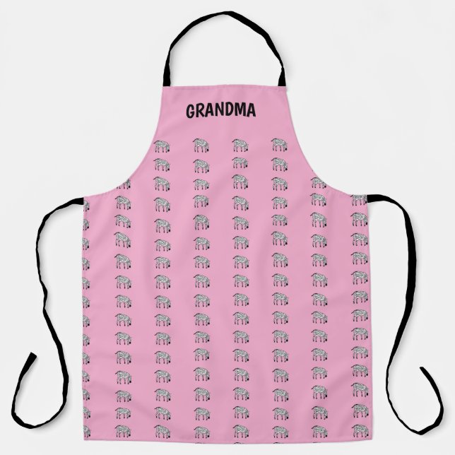  Cute Little Kenyan Zebra Pattern Grandma Apron (Front)