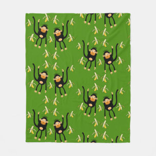 Cute Little Kid Monkey Fleece Blanket