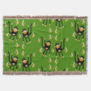 Cute Little Kid Monkey Throw Blanket