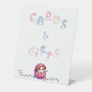 Cute Little Kitten 1st Birthday Pedestal Sign