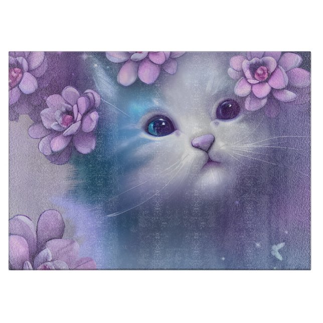 Cute  little kitten cutting board (Front)
