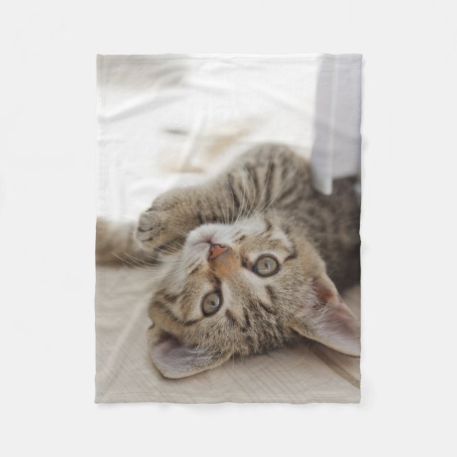 Cute Little Kitten Fleece Blanket (Front)
