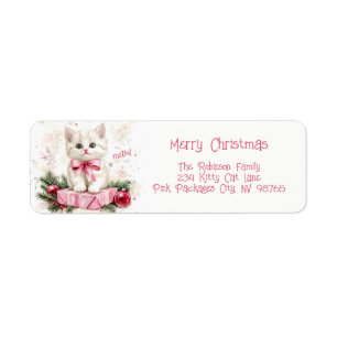 Cute Little Kitten Pink Christmas