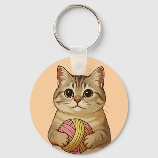 Cute little Kitty Cat Key Ring (Front)