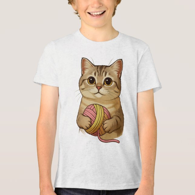 Cute little Kitty Cat Tri-Blend Shirt (Front)