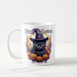 Cute Little Kitty Cat Witch Coffee Mug