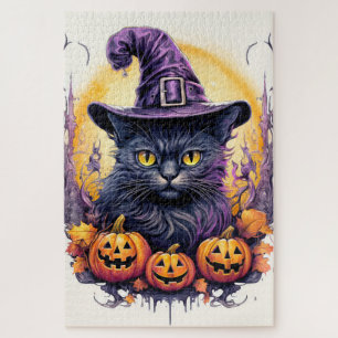 Cute Little Kitty Cat Witch Jigsaw Puzzle