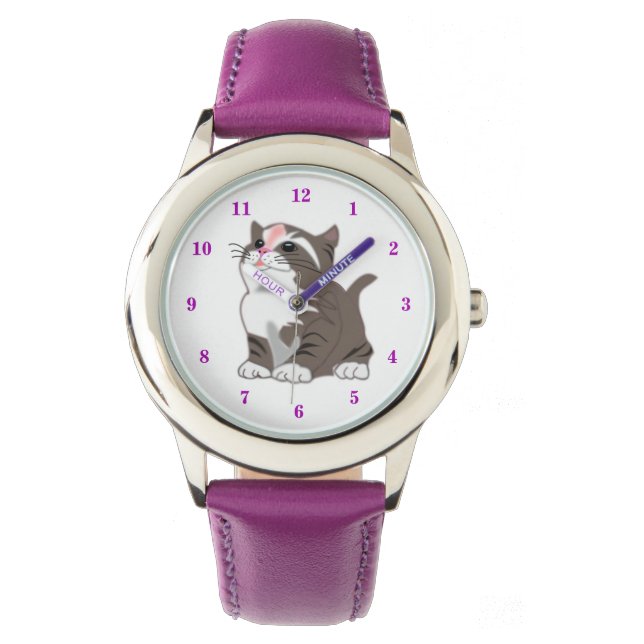 Cute Little Kitty - Purple Watch (Front)