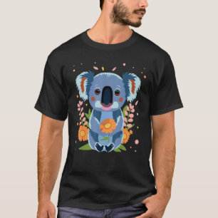 Cute Little Koala Bear Animal with Flowers T-Shirt