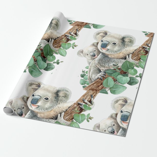 Cute Little Koala Bear Australian Animal Art    Ce Wrapping Paper (Unrolled)