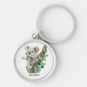 Cute Little Koala Bear Australian Animal Art   Key Ring