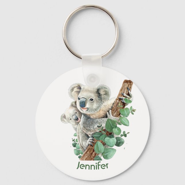 Cute Little Koala Bear Australian Animal Art  Keyc Key Ring (Front)