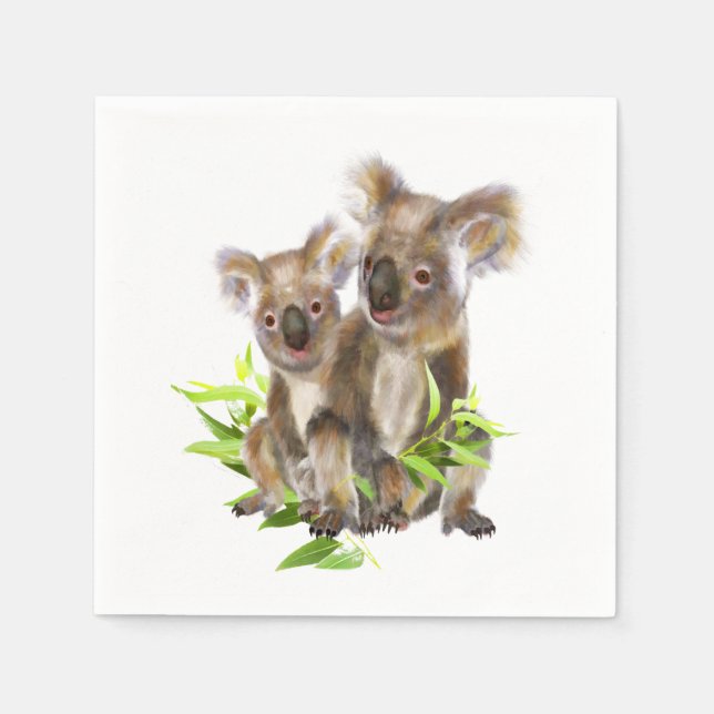 Cute Little Koala Bear Australian Animal Art Napkin (Front)
