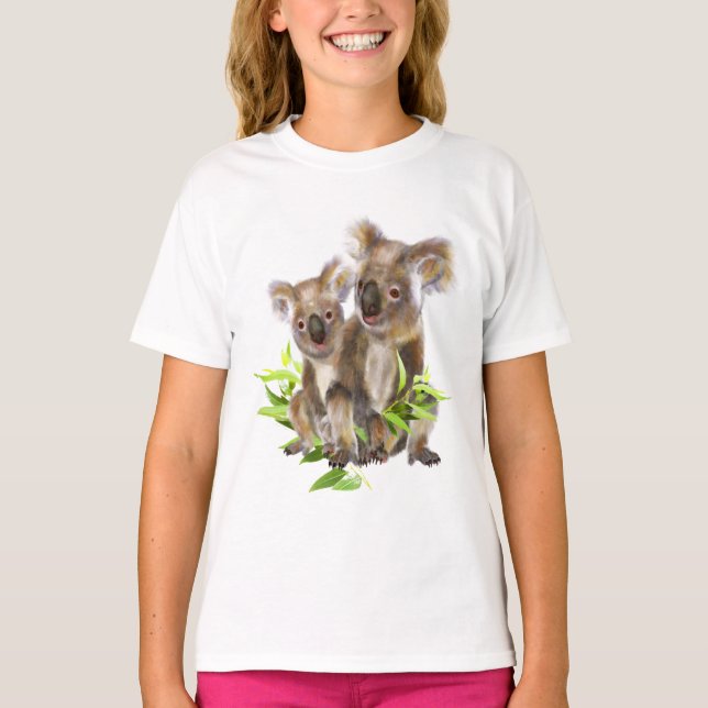 Cute Little Koala Bear Australian Animal Art T-Shirt (Front)