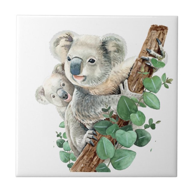 Cute Little Koala Bear Australian Animal Art    Tile (Front)