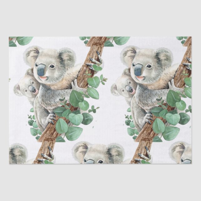 Cute Little Koala Bear Australian Animal Art    Tissue Paper (Front)
