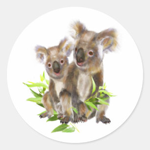 Cute Little Koala Bear Australian Animal  Classic Round Sticker