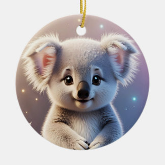Cute Little Koala Fantasy Dreamy Gradient Ceramic Tree Decoration