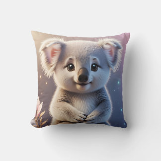 Cute Little Koala Fantasy Dreamy Gradient Cushion