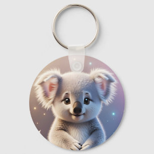 Cute Little Koala Fantasy Dreamy Gradient Key Ring